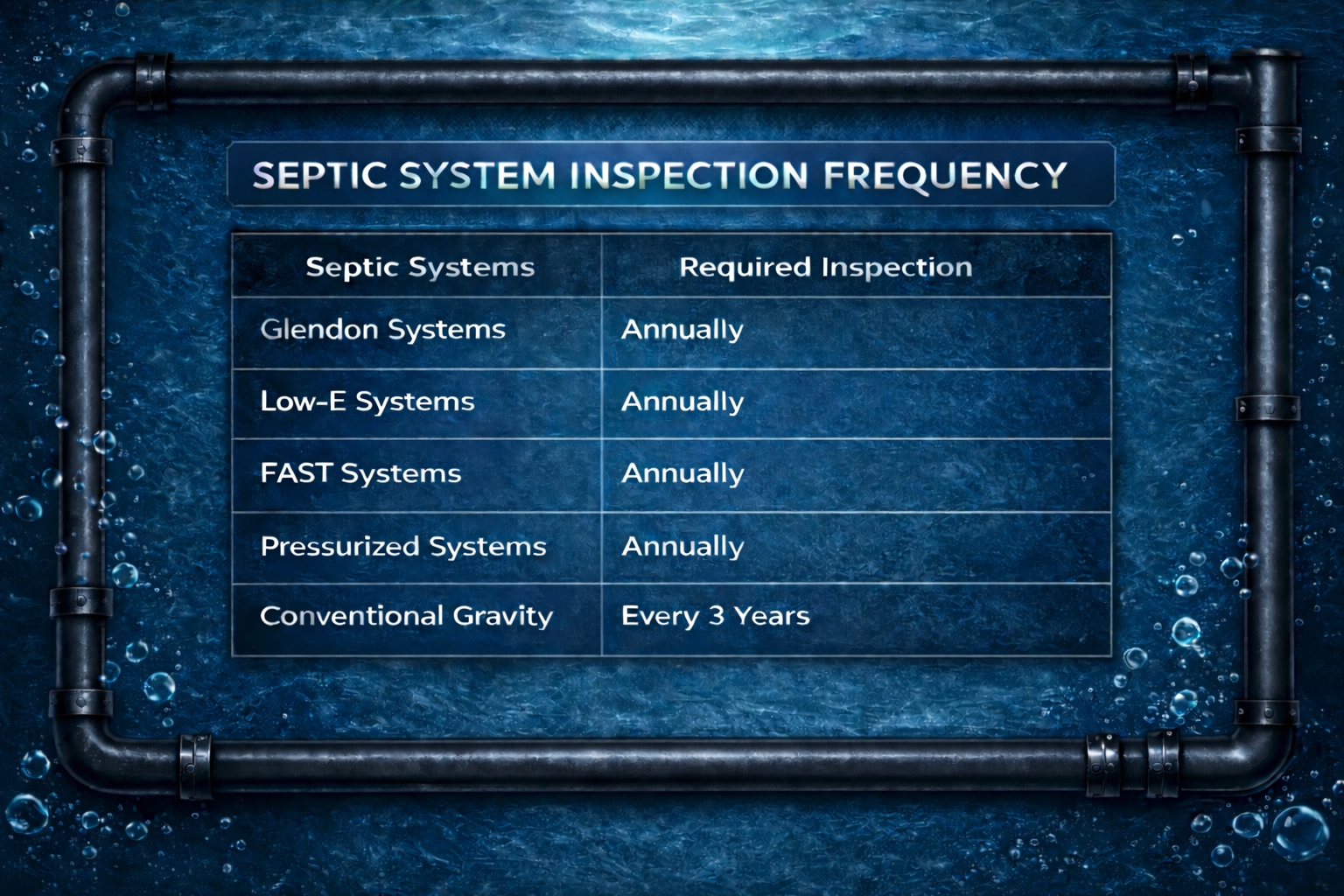 septic insp. chart septic insp. chart